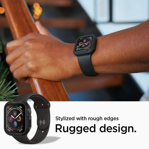 Spigen Rugged Armor puzdro na Apple Watch 3/4/5/6/7/8/SE (38/40/41 mm) čierne, bez remienka (061CS24480) - 4
