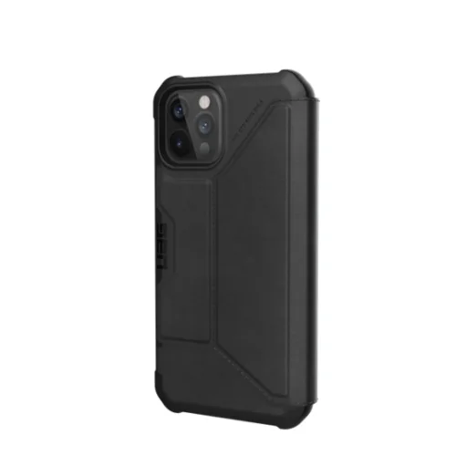 iPhone 12/ 12 Pro UAG Metropolis fokozott védelmet biztosító bőr fliptok fekete - 3