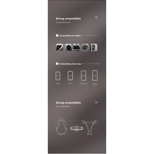 JOYROOM ZS211 Fém Gravity autós telefontartó szellőzőlamellára fekete (JR-ZS211) - 13
