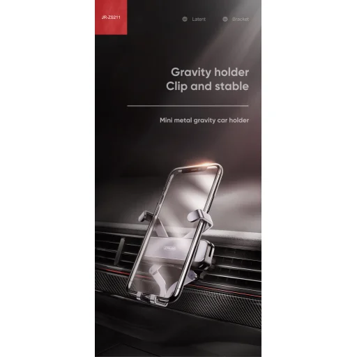 JOYROOM ZS211 Fém Gravity autós telefontartó szellőzőlamellára fekete (JR-ZS211) - 3