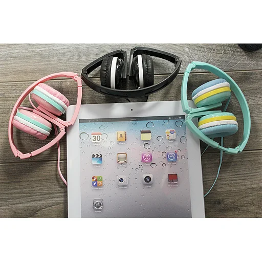 GJBY GJ-04 Extra Bass vezetékes 3.5mm audio jack fejhallgató pink - 4