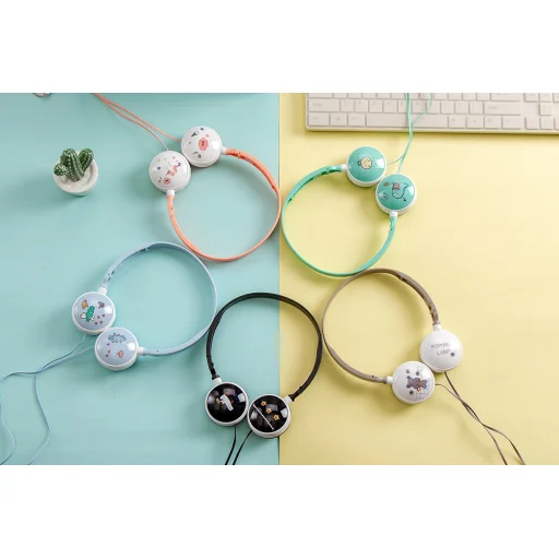 GJBY GJ-06 Extra Bass vezetékes 3.5mm audio jack fejhallgató pink - 8