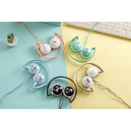 GJBY GJ-06 Extra Bass vezetékes 3.5mm audio jack fejhallgató pink - 9