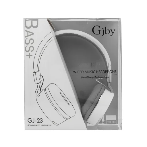 GJBY GJ-23 Extra Bass vezetékes 3.5mm audio jack fejhallgató fehér - 1
