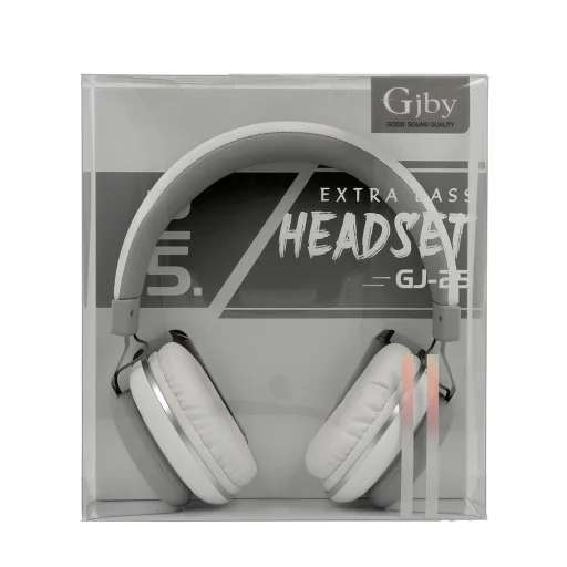GJBY GJ-25 Extra Bass vezetékes 3.5mm audio jack fejhallgató fehér - 1