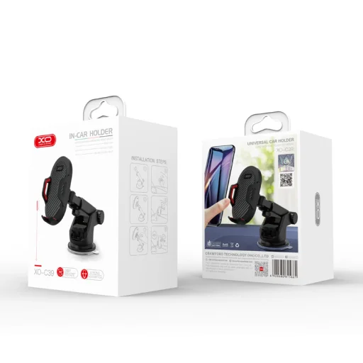 XO C39 Univerzális műszerfalra helyezhető autós telefontartó fekete - 4