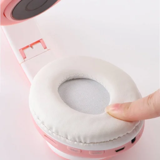 Bluetooth vezeték nélküli fejhallgató cica füllel rózsaszín - 4