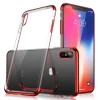 Clear Color Electroplating TPU gél tok iPhone XS / iPhone X piros thumbnail
