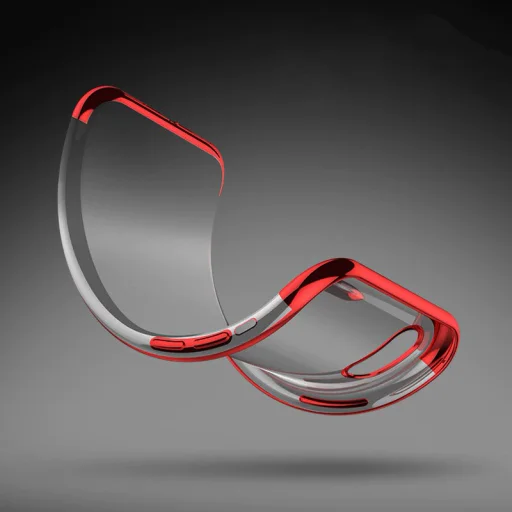 Clear Color Electroplating TPU gél tok iPhone XS / iPhone X piros - 2