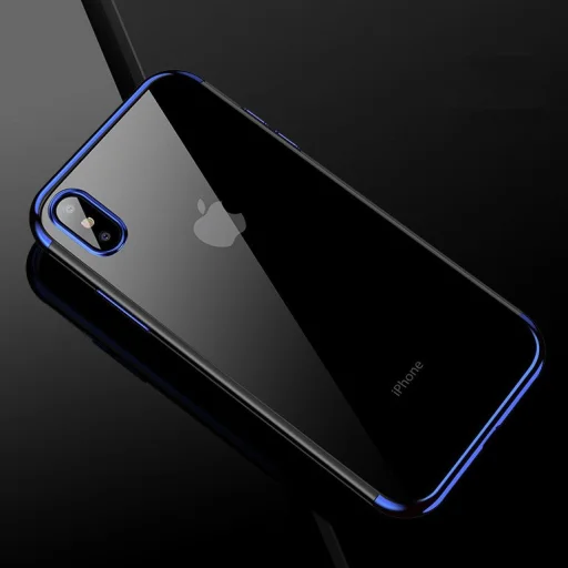 Clear Color Electroplating TPU gél tok iPhone XS / iPhone X piros - 10