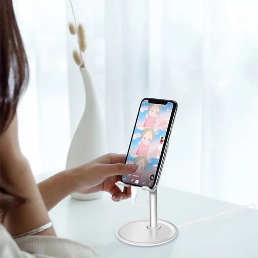 Univerzális teleszkópos asztali telefontartó állvány fekete (K3S) - 9