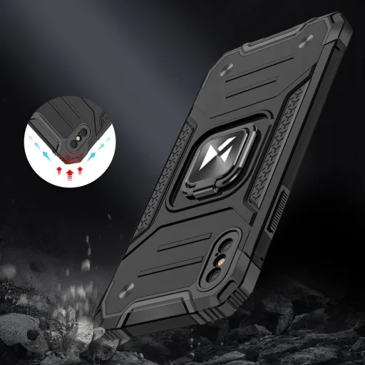 iPhone X/XS Wozinsky Ring Armor Case Kickstand telefontok ezüst - 8