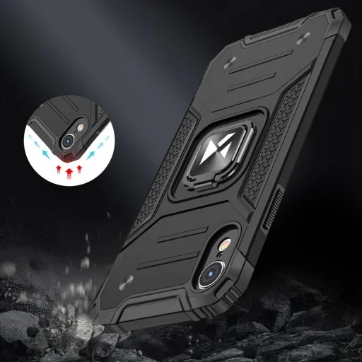 iPhone XR Wozinsky Ring Armor Case Kickstand telefontok kék - 5