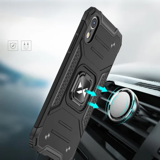 iPhone XR Wozinsky Ring Armor Case Kickstand telefontok kék - 3