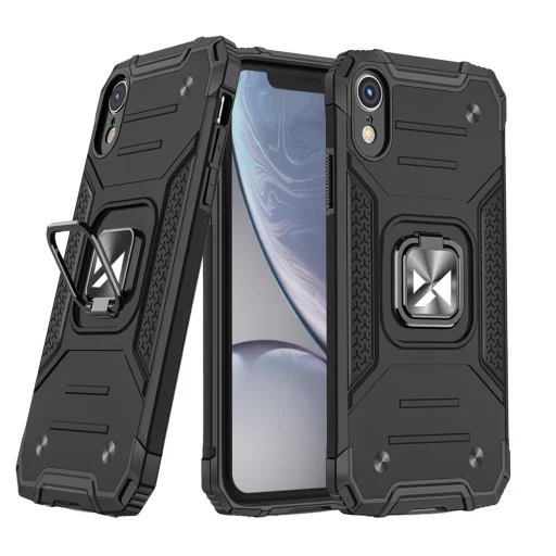 Wozinsky Ring Armor Case Kickstand telefontok iPhone XR fekete - 1