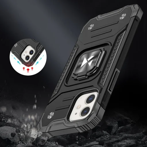 iPhone 12 mini Wozinsky Ring Armor Case Kickstand telefontok kék - 8