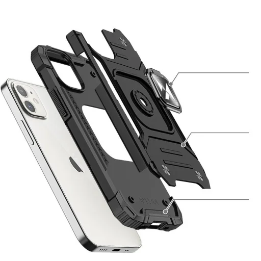 iPhone 12 mini Wozinsky Ring Armor Case Kickstand telefontok kék - 4
