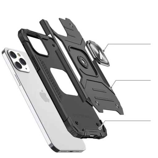 iPhone 12 Pro MAX Wozinsky Ring Armor Case Kickstand telefontok fekete - 3