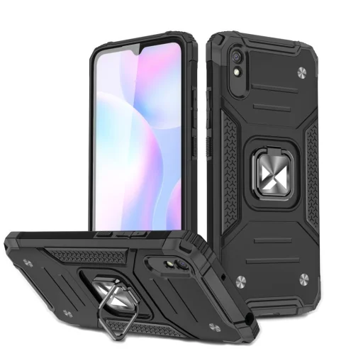 Wozinsky Ring Armor Case Kickstand telefontok Xiaomi Redmi 9A fekete - 1
