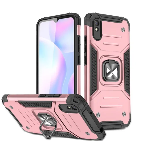 Xiaomi Redmi 9 Wozinsky Ring Armor Case Kickstand telefontok pink - 1