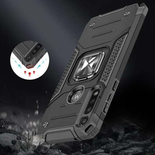 Motorola Moto G8 Power Wozinsky Ring Armor Case Kickstand telefontok fekete - 6