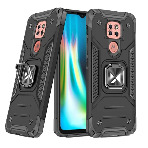 Wozinsky Ring Armor Case Kickstand telefontok Motorola Moto G9 Play fekete - 1