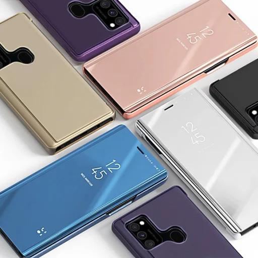 Samsung Galaxy A12 Clear View fliptok kék - 4