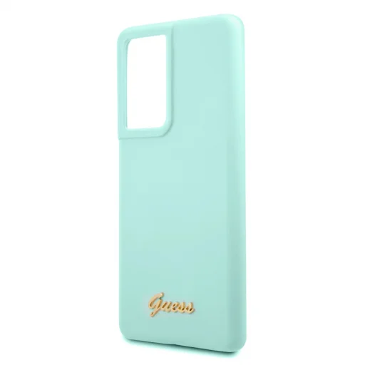 Samsung S21 Ultra Guess GUHCS21LLSLMGLB Metal Logo szilikon tok világoskék - 4