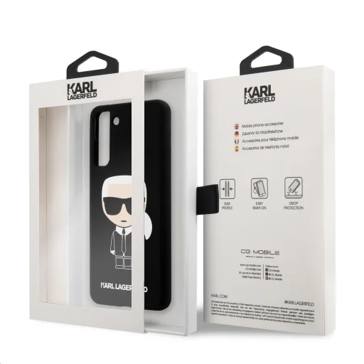 Samsung S21 Karl Lagerfeld Iconic KLHCS21SSLFKBK szilikon tok fekete - 6