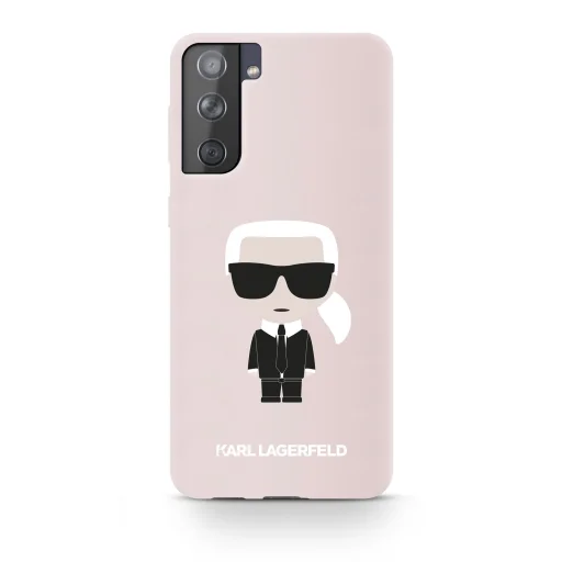 Samsung S21+ Plus Karl Lagerfeld Iconic KLHCS21MSLFKPI szilikon tok pink - 1
