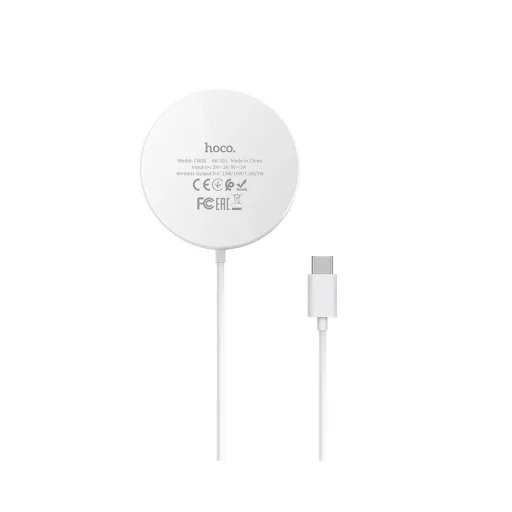 HOCO CW28 Vezeték nélküli 15W Qi gyorstöltő MagSafe kompatibilis fehér - 2
