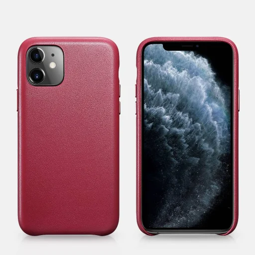 Icarer valódi bőr tok iPhone 11 Pro piros - 1
