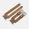 iCarer Valódi bőr óraszíj Apple Watch 38/40/41 mm dupla szíjas design világosbarna thumbnail