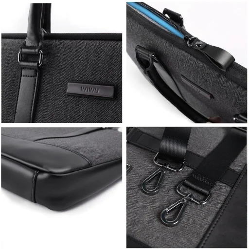 WiWU Bag London Briefcase Laptop táska 15.6'' méretben fekete - 4