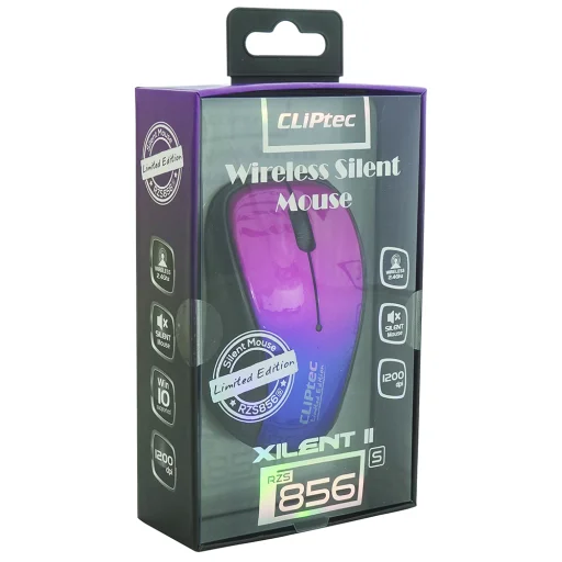 Cliptec Xilent II RZS856S vezeték nélküli optikai egér 1200DPI piros/kék - 2