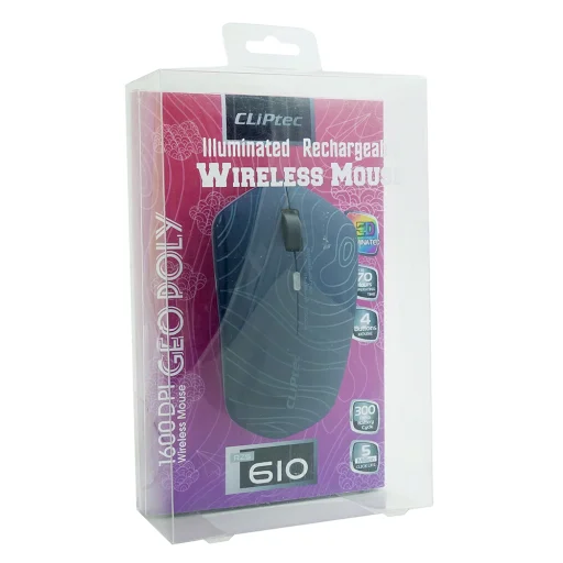 Cliptec Geopoly RZS610 vezeték nélküli optikai egér 1600DPI kék - 2