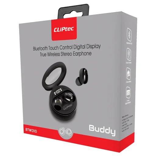Cliptec Bluetooth TWS vezeték nélküli fülhallgató Buddy BTW310 fekete/szürke - 2