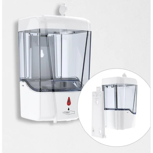 Automata érintés mentes szappan adagoló 700ml falra szerelhető fehér - 3