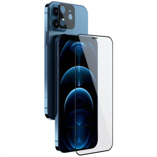 Nillkin 2in1 HD kijelzővédő üvegfólia szett iPhone 12 Pro MAX fekete - 1