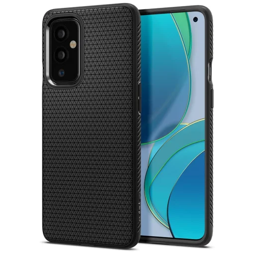 OnePlus 9 Spigen Liquid Air flexibilis TPU gél tok matt fekete (ACS02684) - 1