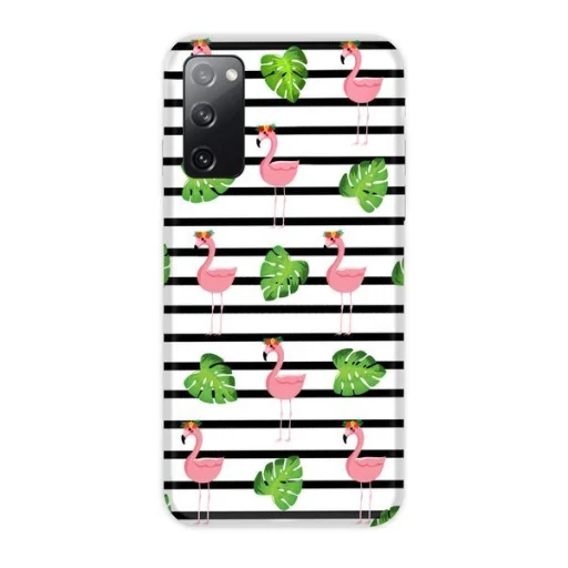 Casegadget csíkos flamingo mintás tok Samsung S20 FE - 1