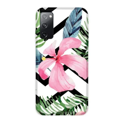 Casegadget pink virág és levél mintás tok Samsung S20 FE - 1