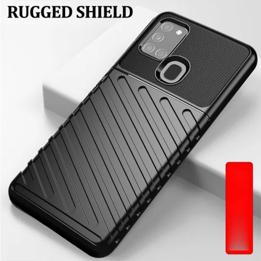 Thunder fokozott védelmet biztosító flexibilis TPU tok SAMSUNG GALAXY A21S fekete - 2