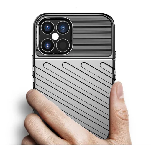 iPhone 12/ 12 Pro Thunder fokozott védelmet biztosító flexibilis TPU tok fekete - 5