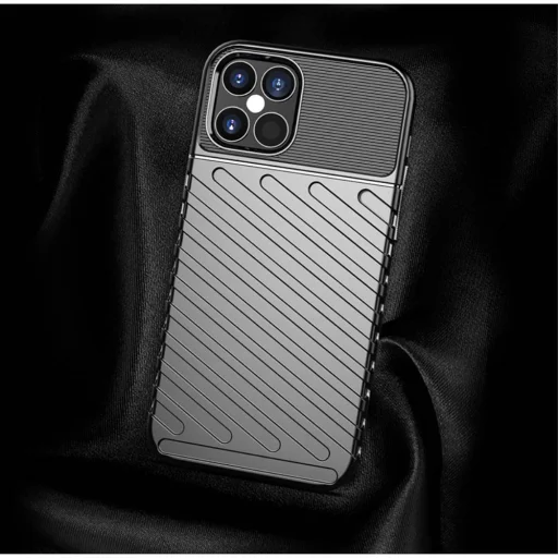 iPhone 12/ 12 Pro Thunder fokozott védelmet biztosító flexibilis TPU tok fekete - 6