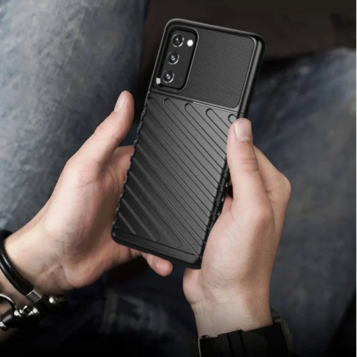 Samsung Galaxy S20 FE Thunder fokozott védelmet biztosító flexibilis TPU tok fekete - 7