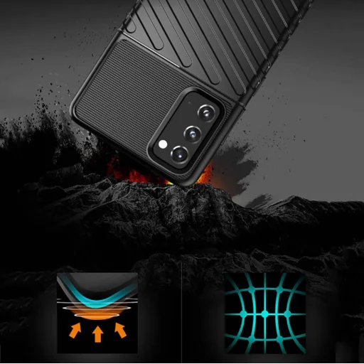 Samsung Galaxy S20 FE Thunder fokozott védelmet biztosító flexibilis TPU tok fekete - 3