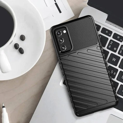 Samsung Galaxy S20 FE Thunder fokozott védelmet biztosító flexibilis TPU tok fekete - 4