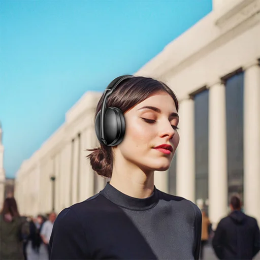 Yesido - Vezeték nélküli fejhallgató (EP08) - Bluetooth V5.3-mal, Aktív zajszűréssel, Mikrofonnal, 500mAh - Fekete - 6