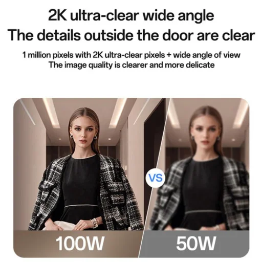 Vezeték nélküli videó kaputelefon Yesido - (KM27) - 2.4G, 2K HD 1080720px, 1000mAh, 4.3" TFT Képernyő - Fehér - 7